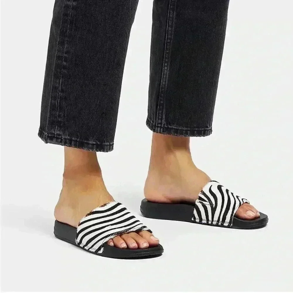 Fitflop Animal Print Slide On Sandals